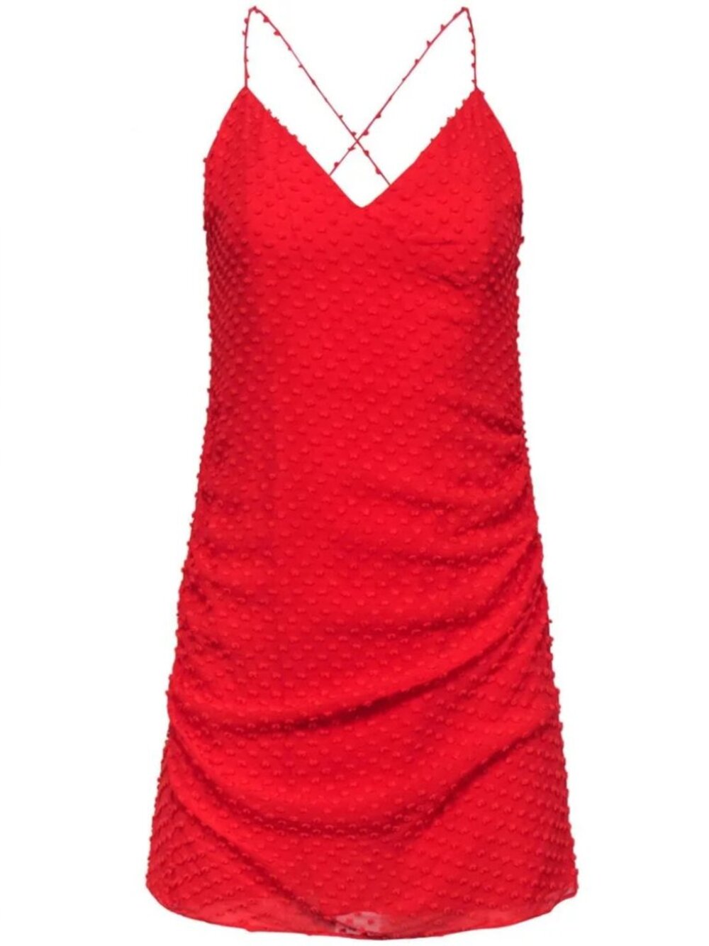 Alice + Olivia Daria Ruched Mini Dress in Poppy Size 0